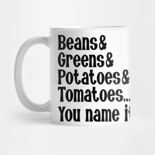 Happy Thanksgiving - Greens, Beans, Potatoes, Tomatoes Mug